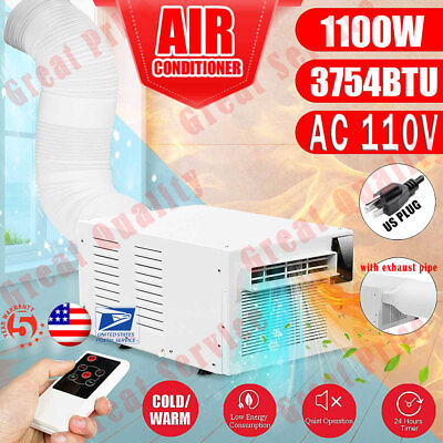 #ad 1100W 3754 BTU 110V Window Air Conditioner Protable Dual Use Cooler Heater Fan $310.04
