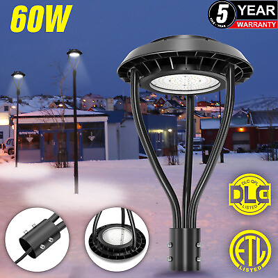 #ad 60W LED Post Top Light Circular Area Light Pathway Pole Light Fixture for Street $120.68