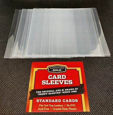 #ad 25 Cardboard Gold Soft Sleeves Penny Sleeves for Standard Sized Sports Cards $1.49