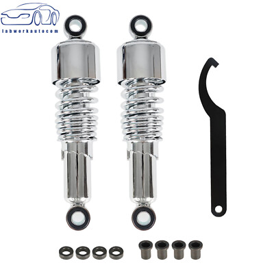 New Pair 267mm 10.5quot; Motorcycle Rear Shocks Absorbers Round Hole For Dyna Single $70.24