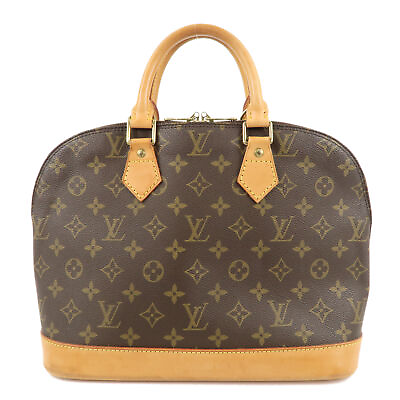 #ad Authentic Louis Vuitton Monogram Alma Hand Bag Brown M51130 Used F S $515.00