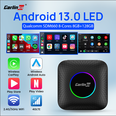 #ad Carlinkit Android 13 Wireless Apple Carplay Android Auto Multimedia Play Ai Box $141.99