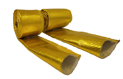 #ad Gold Foil Heat Resistant Sleeve Hose Wrap Tube Reflective Shield 15mm ID X 1m. AU $26.68