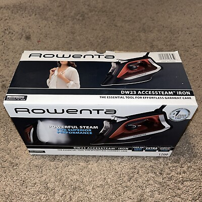 #ad NIB Rowenta Access Stainless Steel Soleplate Steam Iron Clothes DW23 1700 W NEW $27.99