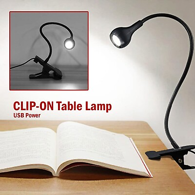 #ad USB Flexible Reading LED Light Clip on Beside Bed Desk Table Lamp Book Lamp $8.89