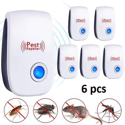 #ad 6 pcs Ultrasonic Pest Repeller Control Electronic Repellent Mice Bug Rat Reject $14.95
