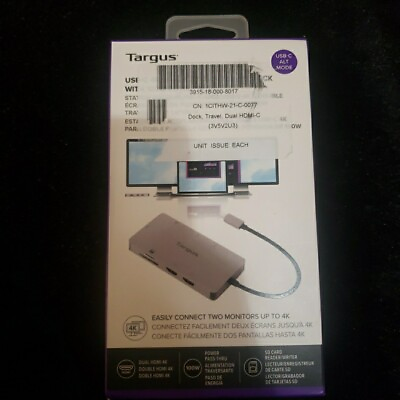 #ad Targus USB C Dual HDMI 4K Travel Docking Station Silver $35.00