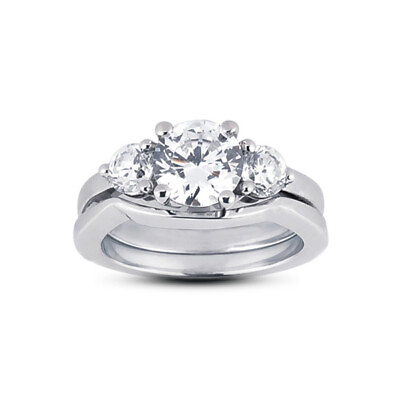 #ad 0.89 CT F VS2 Round Natural Certified Diamonds 14k Classic Matching Bridal Set $1013.10