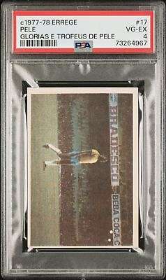 #ad PSA 4 VG EX Pele 1977 Errege #17 Rare Trading Card Glorias e Trofeus de Pele $159.99