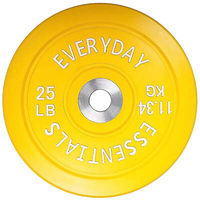 #ad Olympic Bumper Plate Weight Plate with Steel Hub Strength Training 25 lbs Single $37.99