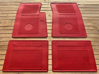 #ad For Plymouth Barracuda Rubber floor mats Red set of4 1966 74 $151.05