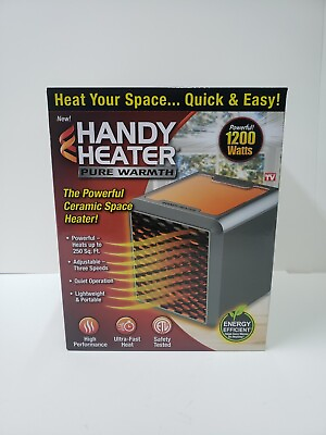 #ad Handy Heater 1200 Watt Pure Warmth Tabletop Ceramic Space Heater True Shield Air $24.99