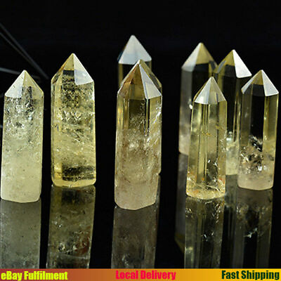 #ad Natural Clear Citrine Crystal Point Wand Quartz Obelisk Stone Healing 50 60mm $8.35