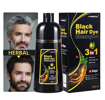 #ad #ad Black Hair Dye Shampoo Instant 3 in 1 100% Grey Coverage $24.99