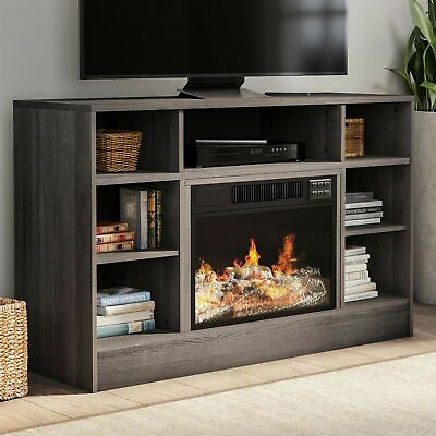 #ad Electric Fireplace TV Stand Console Media Shelves Remote LED Flame Light $349.99