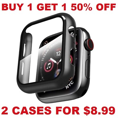 #ad For Apple Watch Series 9 8 7 6 5 4 SE Ultra 2 Full Cover Case Screen Protector $5.99