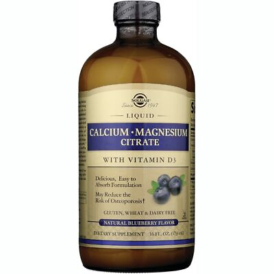#ad Solgar Liquid Calcium Magnesium Citrate with Vitamin D3 Blueberry 16 fl oz Liq $16.83