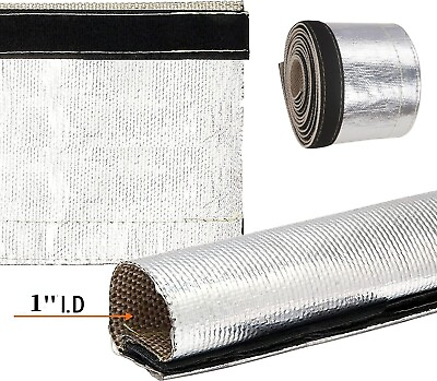 #ad 1quot; ID Metallic Insulated Heat Shield Sleeve Wire Hose Cover Wrap Loom Tube 10FT $26.00