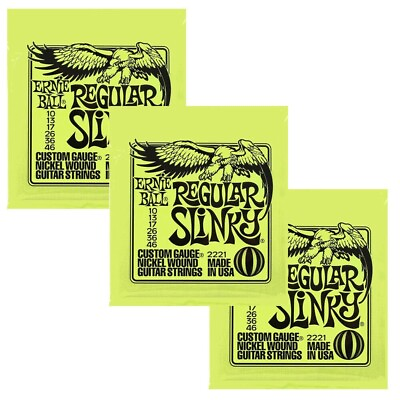 #ad Ernie Ball Guitar Strings 3 Packs Electric Regular Slinky 2221 10 46 $29.10
