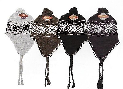 #ad Men#x27;s Knit Winter Ski Hat Ties Peru Cap Insulated Warm Winter Trendy $8.99