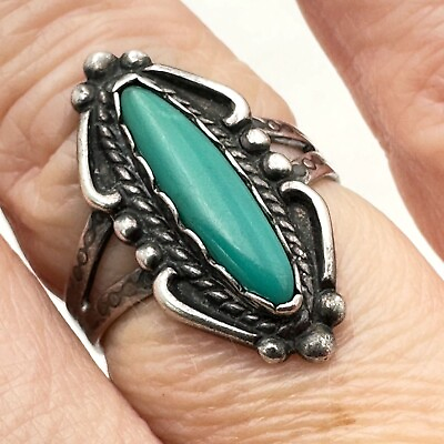 #ad Vintage Bell Trading Native American Mens Womens Ring Turquoise Sterling Silver $44.99