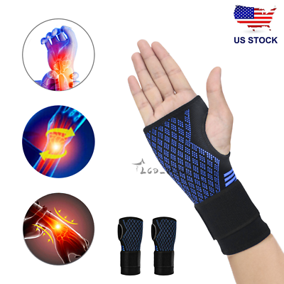 #ad Wrist Hand Support Brace Carpal Tunnel Sprain Arthritis Gym Sports Right Left $10.95