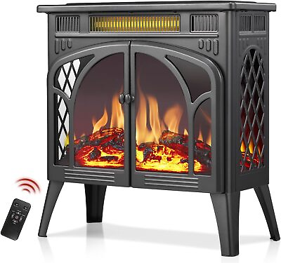 #ad Electric Fireplace Stove Heater with Remote Control 25quot; Fireplace Heater $139.09