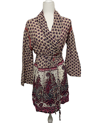 #ad Free People FP One Cotton Kimono Robe XS Paisley Boho Made in India $12.00