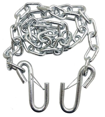 #ad One 3 16quot; x 48quot; Grade 30 trailer safety chain w 2 S hooks amp; safety latches 25001 $15.49