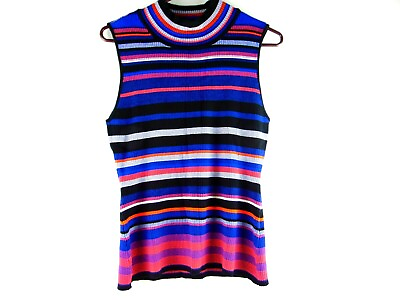 #ad ECI New York Sleeveless Stretch Pullover Womens M Multi Colored Nwt $19.99
