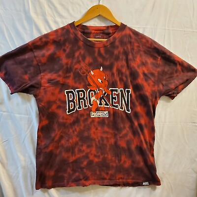 #ad Hot Stuff Devil Broken Promises Red amp; Black Men Tie Dye Graphic T Shirt Size L $17.50