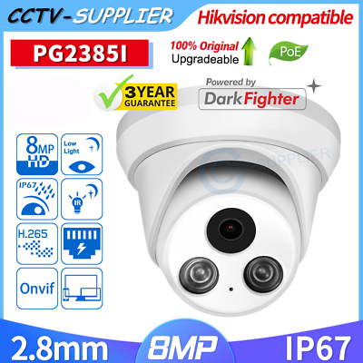 #ad Hikvision Compatible 8MP Turret CCTV Security IP Network Camera IR50 Onvif 2.8mm $75.00