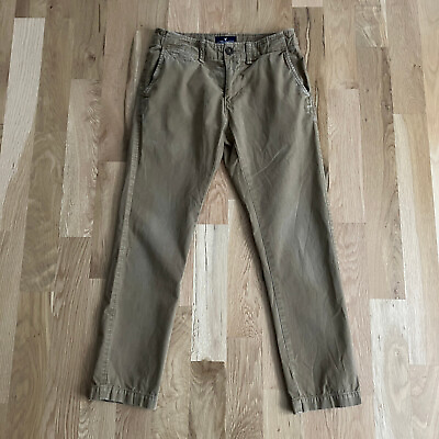 #ad Men’s American Eagle Outfitters AEO Slim Straight Gold Brown Chino Pants 28X30 $10.99