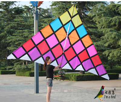 #ad 4.3m Magic Square Delta Kite nylon Cloth With Flying Tools and Good Flying NEW $139.99