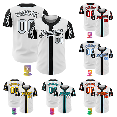 #ad #ad Personalized Name Number Custom Baseball Jersey White Baseball Jersey S 5XL $32.39