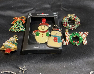 #ad New Crystals from Swarovski Harvey Lewis amp; vintage Christmas Brooches $24.99