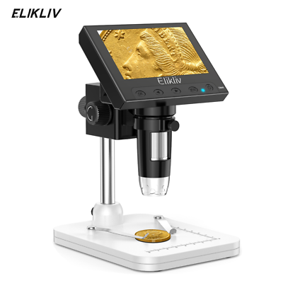 #ad Elikliv 4.3quot; LCD Digital Microscope Soldering 1000X Adult Coin Microscope Used $35.94