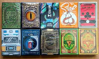 #ad Collector Lot of 10 Different GILDED Numbered Playing Card Decks New Sealed $233.75