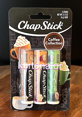 #ad Chapstick Coffee Collection Lip Balm 3 Pack NEW Latte Macchiato Mint Mocha $12.88
