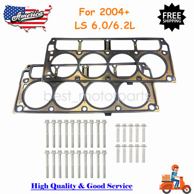 #ad For 2004 Later GM Chevy Truck 6.0 6.2L LS2 LS3 L92 Head Bolts Head Gaskets Set $118.58