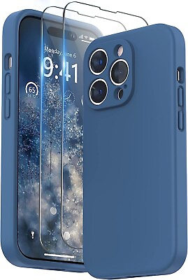 #ad Apple iPhone 14 Pro Case SURPHY Screen Protector Soft Liquid Silicone Blue Jay $14.99