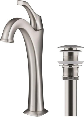 #ad Kraus KBF 1200SFS Arlo 1.2 GPM Deck Mounted Bathroom Faucet Stainless Open Box $134.96