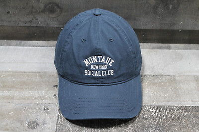 #ad Montauk Social Club New York Strap Back Hat Cap Men Adjustable Black Embroidered $9.02