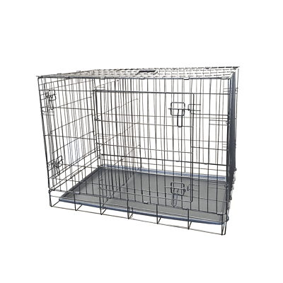 #ad KennelMaster Double Door Folding Wire Dog Crate Black X Small 24quot;L $28.31