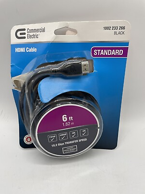 #ad Commercial Electric Standard Black HDMI 6ft. Cable 1002 233 266 $2.76