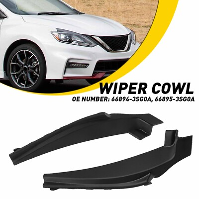 L amp; R Front Wiper Side Cowl Extension Cover Fit for Nissan Sentra 2013 2019 $13.99