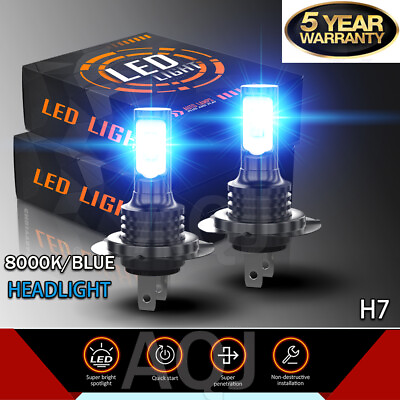 #ad #ad 2x Super Bright H7 LED Headlight Kit High Low Beam Bulbs 3600000LM 8000K blue $20.99