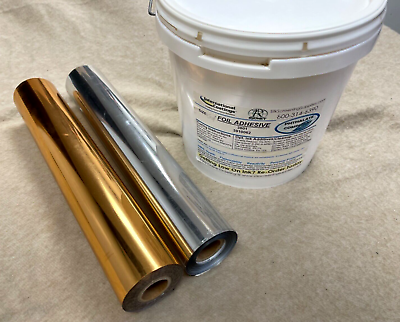 #ad Silver Copper Foil Screen printing kit 1 Gallon adhesive 2 200’x 12”rolls $289.95