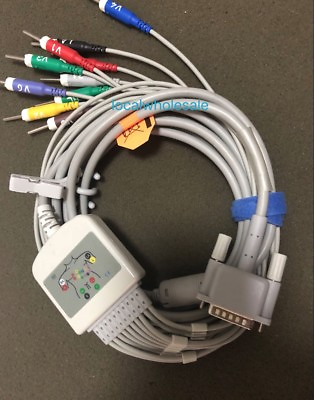 #ad Philips HP 10 leads ECG EKG Cable M1770A M1771 M1772A AHADin 3.0 15Pins $28.97