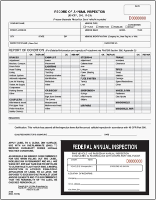 #ad Record of Annual Inspection with Inspection Decal 50 Pk. Continuous Format 2 $102.99